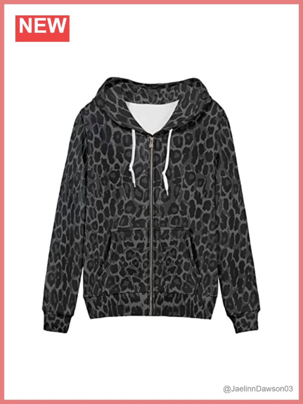 Womens Zip Up Hoodie Tribal Leopard Print Music Notes Plus Size Sweatshirt